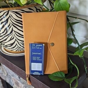 NWT Tan Leather Ruled Sheet Boho Minimalist Diary Journal Notebook